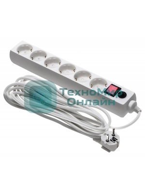 Сетевой фильтр Buro 600SH-16-5-W 5 м, 6 розеток, белый, коробка