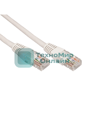 Коммутационный шнур Rexant патч-корд U/UTP RJ45-RJ45, cat.5e, PVC серый, 3м