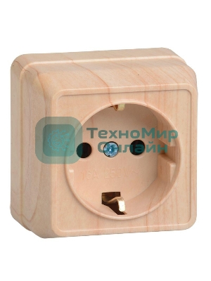 Розетка 1-м ОП Октава 16А РС20-3-ОС с заземл. сосна IEK ERO11-K03-16-DC