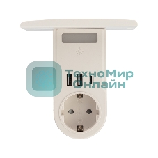 Сетевое зарядное устройство USB Rexant (2хUSB-A + USB-С) + розетка 220-250В с подсветкой и подставкой для телефона