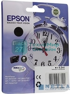 Картридж струйный Epson C13T27014020 черный для Epson WF7110/7610/7620 (350стр.) (6.2мл)