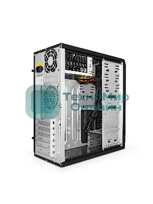 Компьютерный корпус Miditower ExeGate CP-601 Black, ATX, (CP450W, 80мм), 2хUSB, Audio