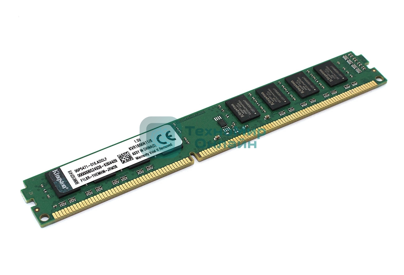 Оперативная память Kingston ValueRAM, DDR3, 8Gb (1x8 Gb), 1866 MHz, CL13