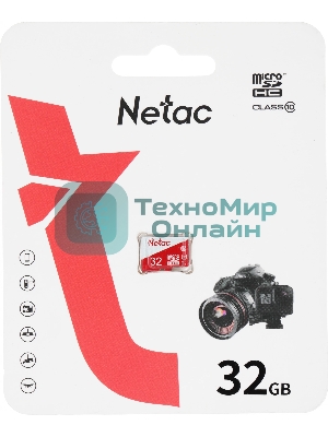 Флеш карта Netac P500 ECO 32Gb MicroSDHC C10 up to 80Mb/s, retail pack card only