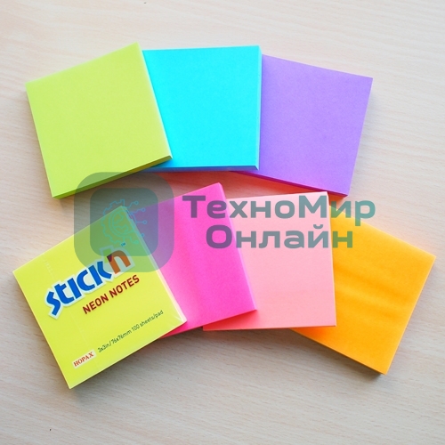 Блок самоклеящийся бумажный Stick`n 21210 76x76 мм, 100 листов, 70 г/м2, неон, фиолетовый