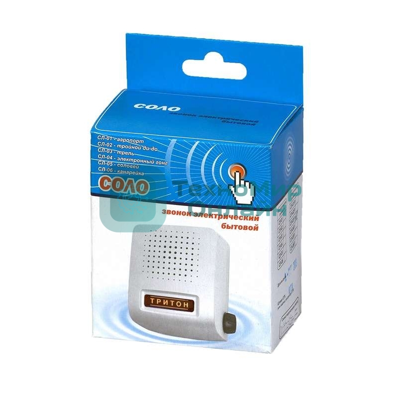 Звонок дверной проводной Соло соловей 220В 80-90дБА бел. Тритон СЛ-05