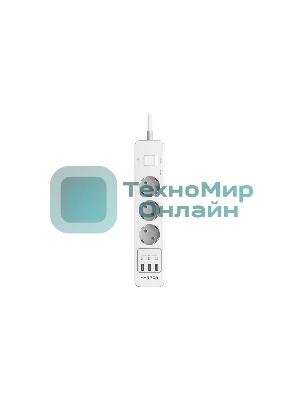 Удлинитель с USB зарядкой Harper UCH-330 White