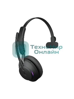 Гарнитура Jabra Evolve2 65 MS Mono чёрный, беспроводная + проводная, Bluetooth, до 35 ч, подсветка