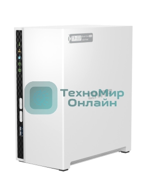 Сетевое хранилище SMB QNAP TS-233 NAS 2 HDD trays. ARM 4-core Cortex-A55 2.0GHz, ram 2 Gb (max), 1x1GbE, 2xUSB 2.0 port,1xUSB 3.2 Gen 1