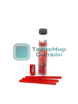 Набор карандашей Matrix малярных прямоугольных с точилкой в тубе, 175 мм 10 шт