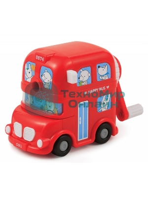 Точилка для карандашей механическая Deli BUS E0674, 1 отверстие, пластик, ассорти, коробка