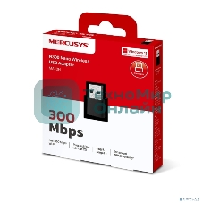 Сверхкомпактный USB-адаптер Mercusys MA12N с поддержкой Wi-Fi N300