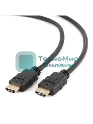 Кабель Cablexpert HDMI CC-HDMI4-10M, 19M/19M, v2.0, медь, позол.разъемы, экран, 10м, черный, пакет