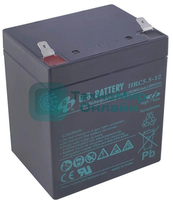 Батарея для ИБП B.B. Battery HRC 5.5-12 (12V 5Ah)