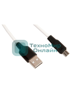 Кабель USB 2.0 HOCO X21, силиконовая оплетка, AM/microBM, бело-черный, 1м