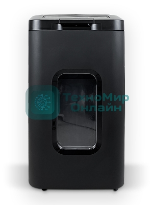 Шредер Heleos АП55-4 черный с автоподачей (секр.P-4) фрагменты 400лист. 55лтр. скрепки скобы пл.карты