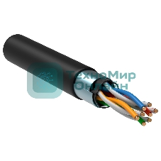 Кабель связи ITK витая пара F/UTP, cat.5e 4х2х24AWG solid, LDPE, 305м, черный