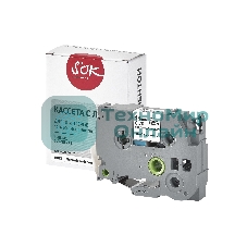 Кассета с лентой S'OK by Sakura Printing TZES241 для Brother, черный на белом, 18мм/8м, наклейка