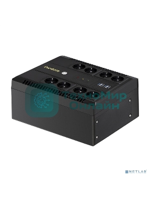 Источник бесперебойного питания ExeGate NEO NNB-600.LED.AVR.8SH.CH 600VA/360W, LED, AVR, 8*Schuko, 4*USB-порта для зарядки, черный