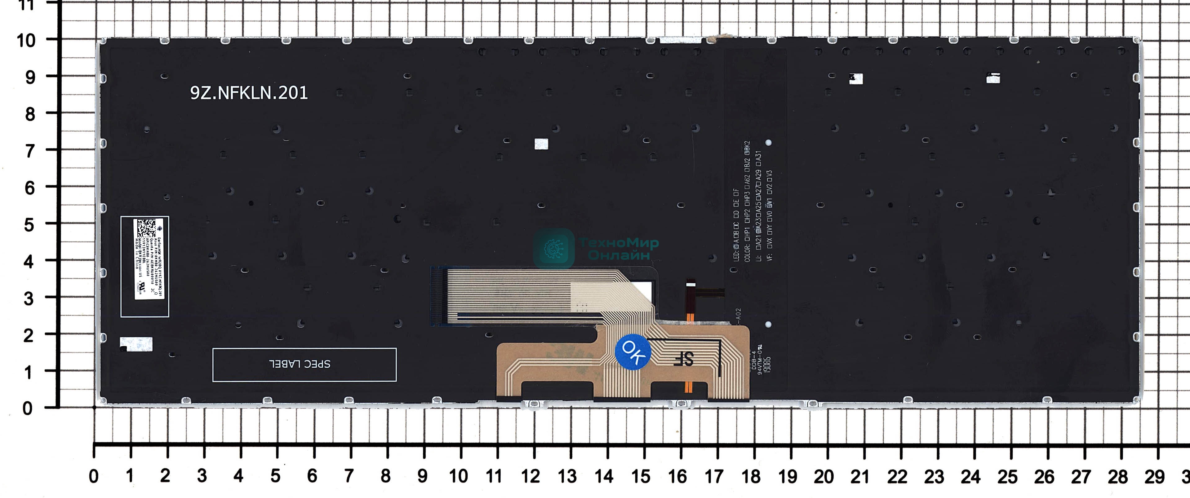 Клавиатура для ноутбука Asus Zenbook Flip 14 UX462DA серебристая с подсветкой