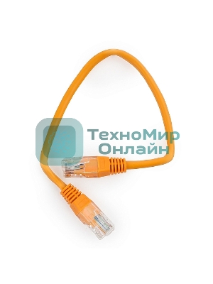 Патч-корд UTP Cablexpert cat.5e, 0.25м, литой, многожильный, оранжевый