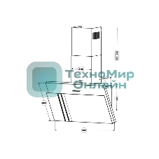 Вытяжка наклонная Centek CT-1826-60 черный, 60 см, 600 куб. м/ч, 69 дБ