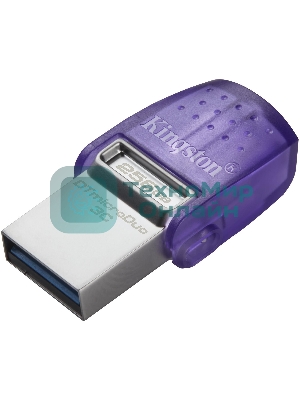 Флешка USB Kingston DataTraveler microDuo 3C (DTDUO3CG3/256GB), 256Gb, USB 3.2 Gen 1/Type-C, R/W 200/15, фиолетовый