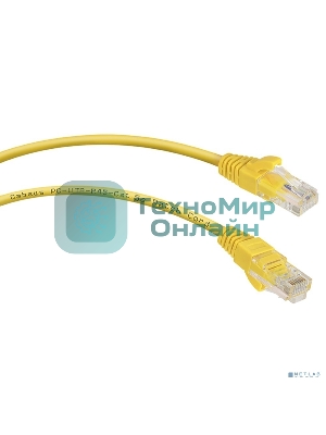 Шнур комм. Cabeus, Cat.5e, неэкр., U/UTP, RJ45/RJ45, PVC, AWG24, 1м, желтый