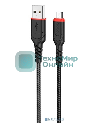 Кабель USB Micro/HOCO HC-44890 X59/1m/2.4A/Нейлон/черный