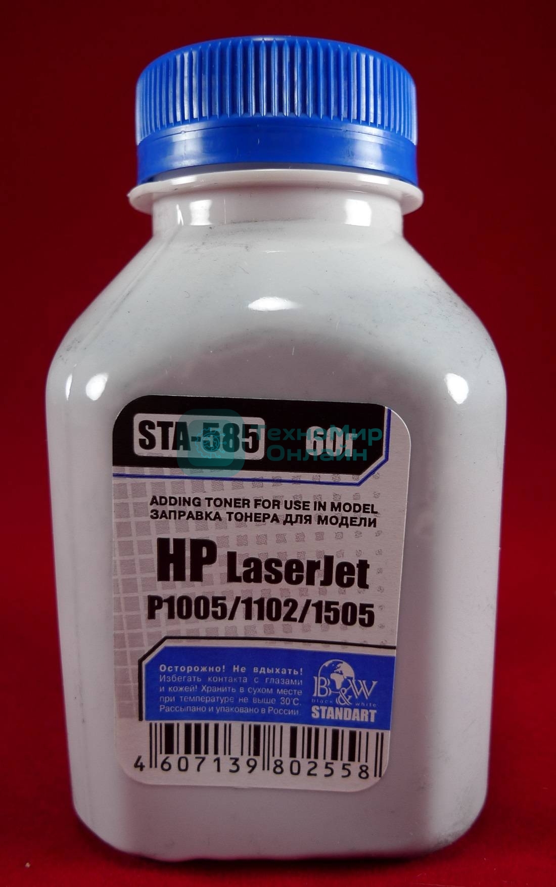 Тонер HP LJ P1005/06/1102/1120/1505/22/66/1606/LBP-3010/3250 (фл.60г) B&W Standart фас России