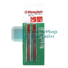 Пилка для лобзика Haммer Flex 204-103 JG WD T101BRдр.\пл, 74мм, шаг 2.5, обр.зуб, HCS, 2шт.