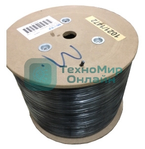 Кабель UTP 4 Pair AWG 24 CCA wooden reel, PE+PVC jacket, cat5E 305м черный