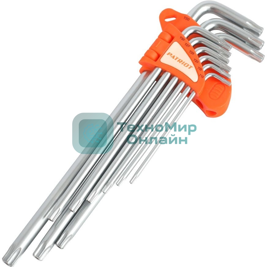 Набор ключей PATRIOT SKТ-9EL, TORX, экстра длинные, T10-T50, CRV, 9 шт