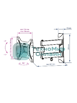 Кронштейн Kromax DIX-22 черный для TV 15