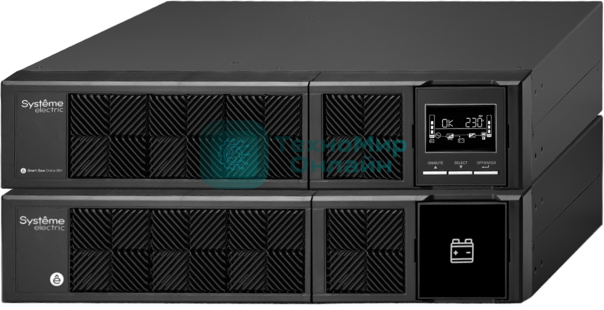 Источник бесперебойного питания Systeme Electriс Smart-Save Online SRV, 2000VA/1800W, On-Line, Extended-run, Rack 4U (Tower convertible), LCD, Out: 6xC13, SNMP Intelligent Slot, USB, RS-232