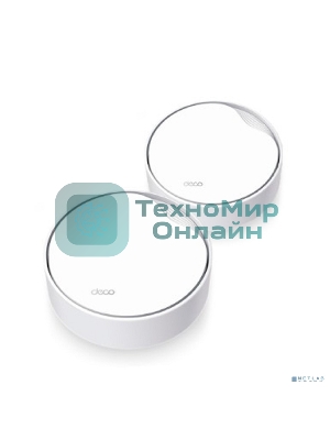 Бесшовный Mesh роутер TP-Link Deco X50-PoE (DECO X50-POE(2-PACK)) AX3000 1000/2500BASE-T белый (упак.:2шт)