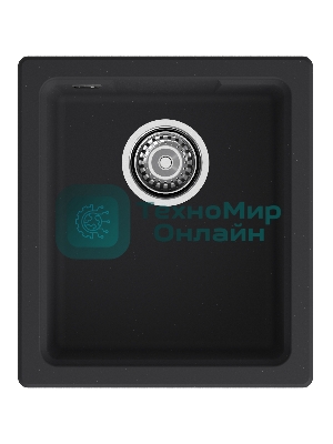 Мойка GRANFEST URBAN 4540 подстольный монтаж 1-чаша 450x400мм, монтаж: универсальный, материал: кварц, черный
