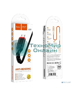 Кабель USB Micro/HOCO HC-44890 X59/1m/2.4A/Нейлон/черный