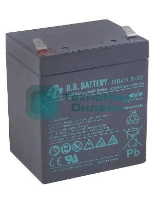 Батарея для ИБП B.B. Battery HRC 5.5-12 (12V 5Ah)