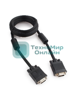 Кабель Gembird/Cablexpert VGA Premium,15M/15M, 1.8м, тройн.экран, феррит.кольца, черный, пакет