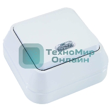 Выключатель проходной 1-кл. Makel ОП 10А IP20 с подсветкой белый