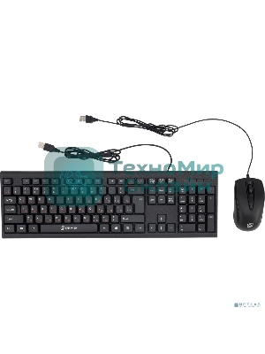 Комплект клавиатура+мышь Oklick 630M проводной, USB, 1600 DPI, чёрный