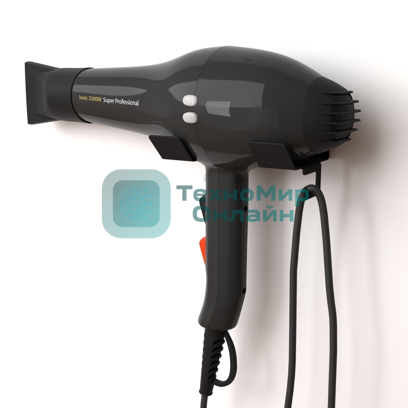 Держатель Rexant для хранения фена с креплением для сетевого кабеля, черный