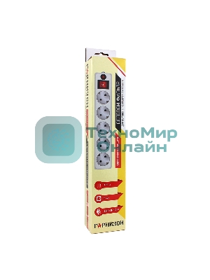 Сетевой фильтр Гарнизон ЕНLW-4 0,5 м 5 розеток белый 