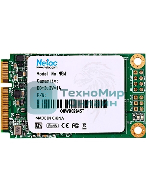 Накопитель SSD Netac N5M, 128Gb, mSATA, R/W 560/520