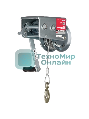 Лебедка шестеренчатая Matrix тяга - 0,8 т, 9 м, тросовая