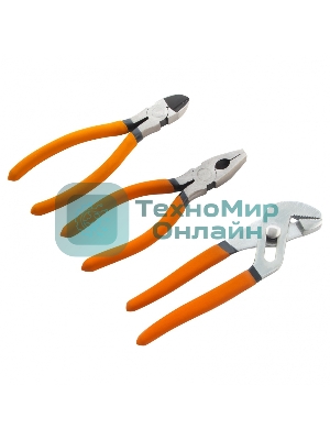 Набор губцевого инструмента Sparta из 3-х предметов №2 (плоскогубцы, бокорезы, клещи перестав.)