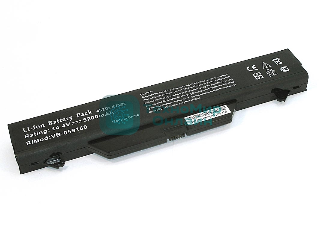 Аккумуляторная батарея для ноутбука HP Compaq 4510s 4710s (HSTNN-IB89) 14.4V 5200mAh OEM черный