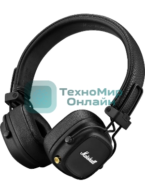 Беспроводные/проводные наушники Marshall Major IV черный, накладные, Bluetooth + проводной, беспроводная зарядка, до 80 ч