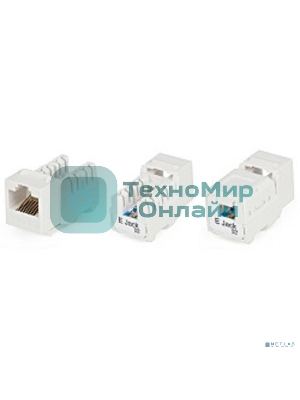 Монтажное оборудование Hyperline KJNE-8P8C-C5e-90-WH Вставка Keystone Jack RJ-45(8P8C), категория 5e, 110 IDC, заделка с помощью NE-TOOL, белая